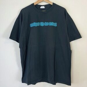 Vintage BMC Business Technology Intelligence UFO Alien Art Black Tee Shirt - XL